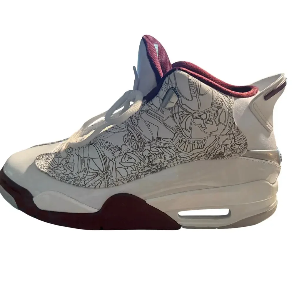 Nike Air Jordan Dub Zero White Cherry Wood Red Flint Grey, Size 9